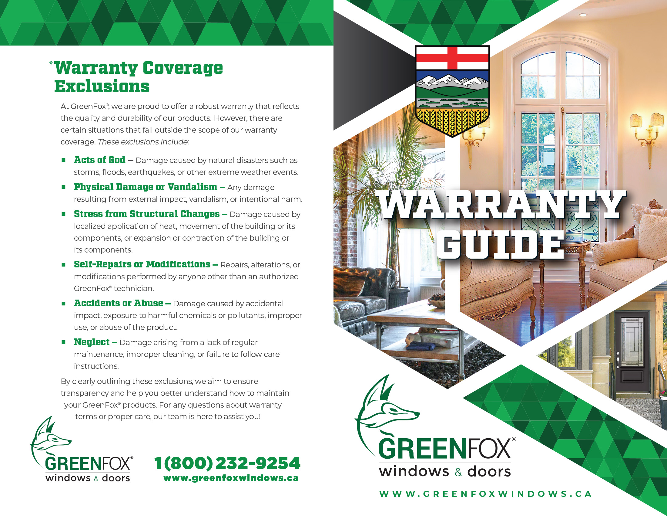 GreenFox warranty brochure