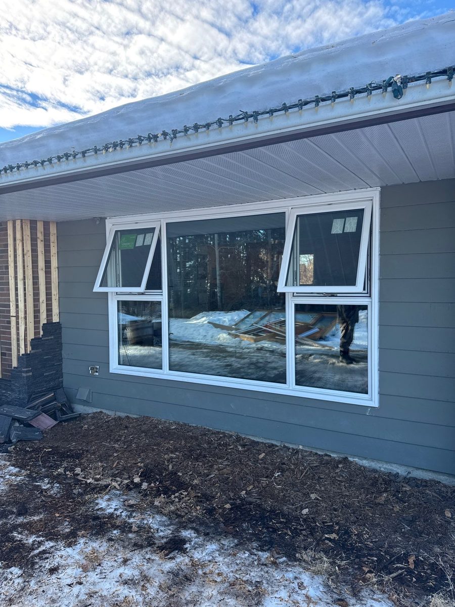 Multiple awning windows installed