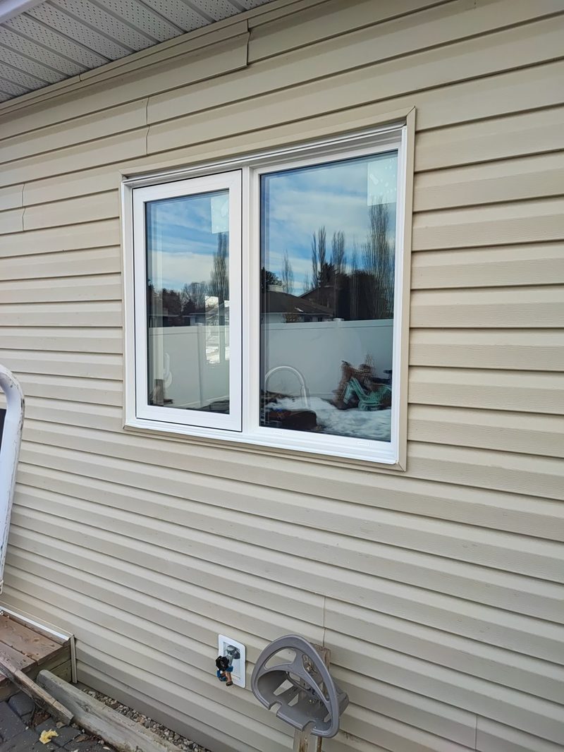 Multiple casement windows installed