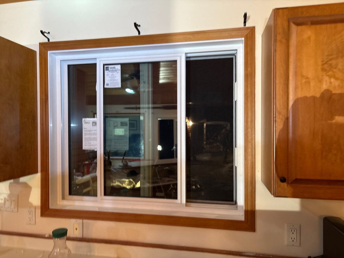 Slider window installed