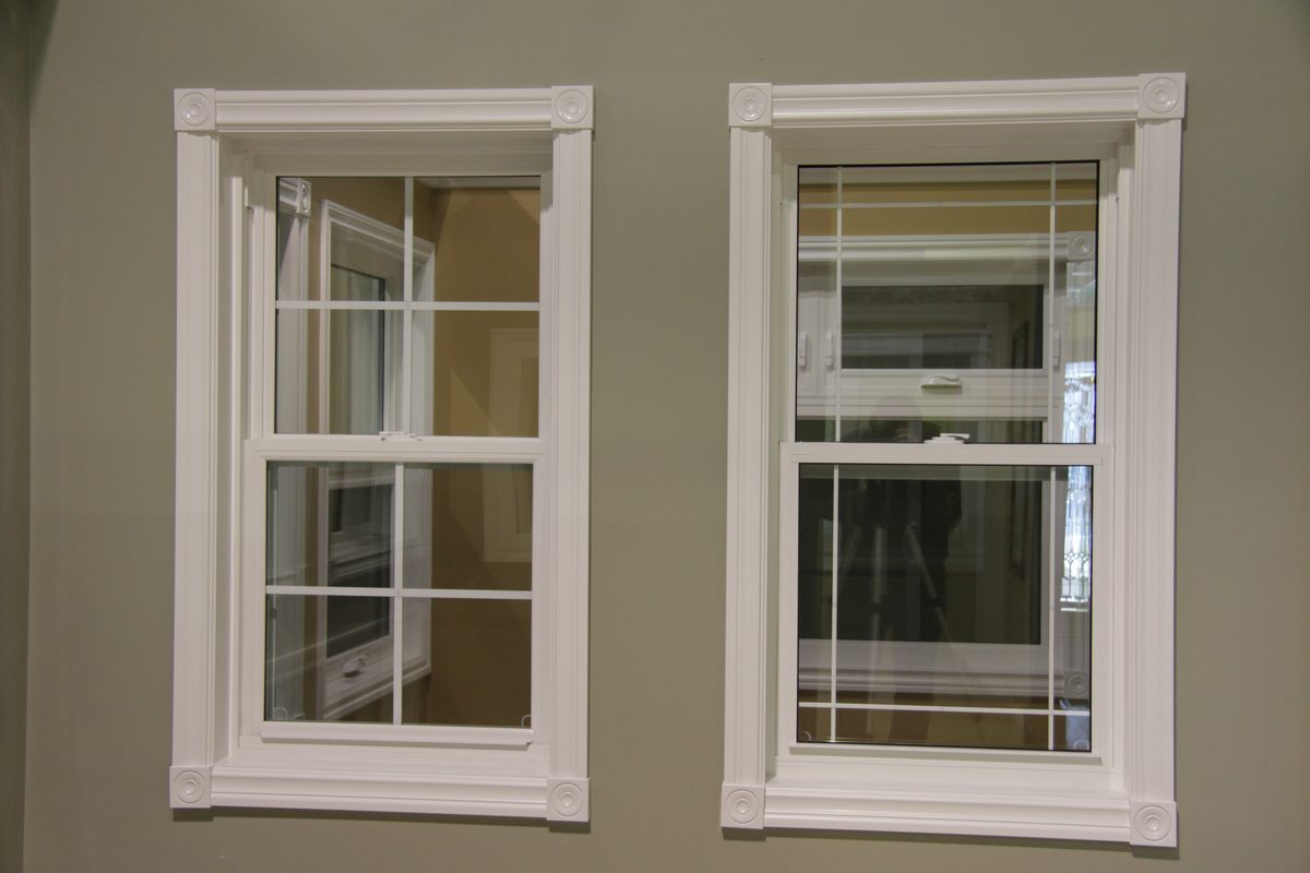 Hung window exterior view